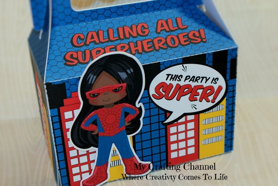 Personalized Spider-Man Dark Skin Baby Treat Box,Birthday Box,Superhero