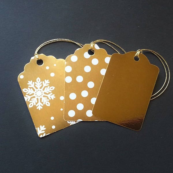 Christmas Gift Tags - Holiday Gift Tags - Gold Gift Tags - Gold Christmas Tags -  Gold Foil Tags - Gift Tags - Gold Foil Gift Tags