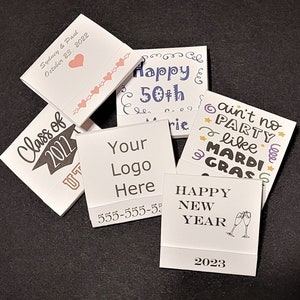 Personalized Matchbook NOTEPADS - Custom Matchbook NOTEPADS - Any text or logo - NOTEPADS - Matchbooks - Wedding Matchbooks - Party Favor