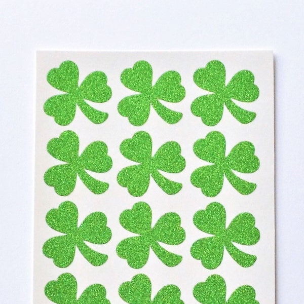 Glitter Shamrock Stickers - Free Shipping - Any Color - Shamrock Envelope Seals - Shamrock Stickers - Glitter Seals - Glitter Stickers