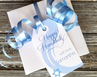 Custom Hanukkah Gift Tags - Personalized Hanukkah Gift Tags - Chanukah Gift Tags - Custom Chanukah Gift Tag - Hanukkah Tag - Chanukah Tag