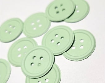 Embossed Pastel Green Cardstock Button Confetti - Mint Baby Shower Decor
