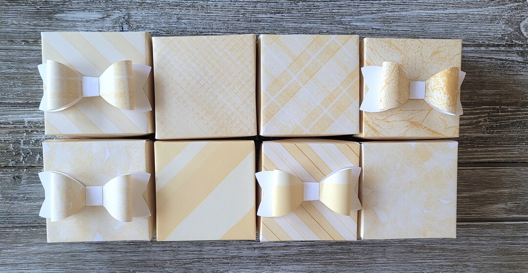 Yellow Gift Box Variety Set of 8 With Ribbons Gift Boxes Yellow Gift Boxes Party Gift Boxes Gift