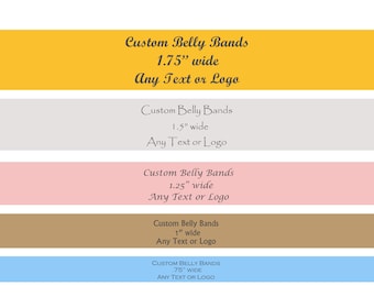 Belly Bands - 50 Count - Choice of Color, Font, Logo, Size - Custom Belly Bands - Paper Wraps - Paper Bands - Custom Bands