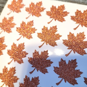 Glitter Ahornblatt Aufkleber - Orange Glitter Aufkleber - Orange Ahornblatt Aufkleber - Erntedank Aufkleber - Herbst Aufkleber - Aufkleber