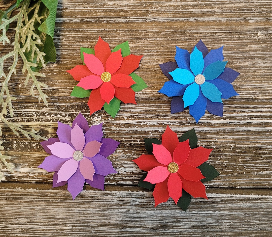 3D Poinsettias All Colors and Sizes - Layered Poinsettias - Poinsettia ...