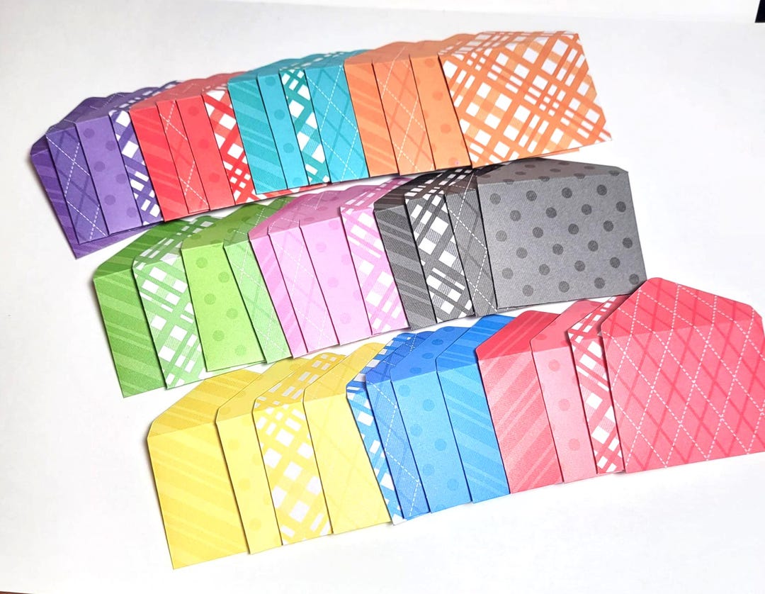 Mini Envelopes and Notecards Set of 40 - Multicolored Mini Envelopes ...