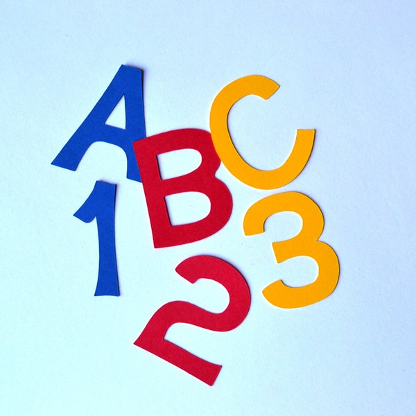 Paper Letters - Any Color and Size - Paper Alphabet - Alphabet Die Cuts - Scrapbook Letters - Number Die Cuts - Paper Numbers