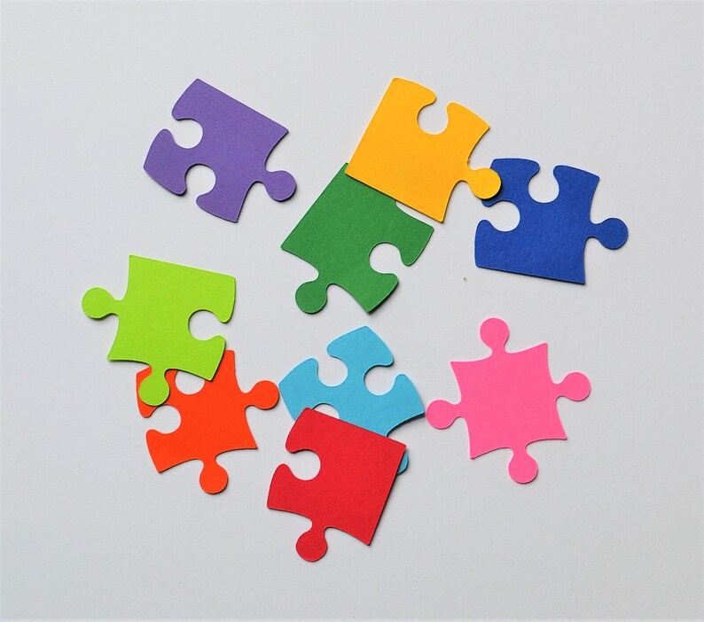 Puzzle Confetti Puzzle Piece Confetti Paper Confetti Etsy