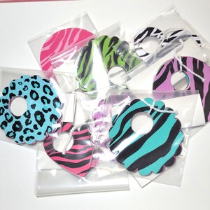 Animal Print Wine Tags - Zebra Wine Charms - Animal Wine Charms - Cheetah Wine Charms - Safari Wine Charms - Wine Tags - Stocking Stuffer