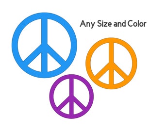 Peace Sign Die Cuts Any Size Color and Count - Paper Peace Signs - Peace Sign Cutouts - Peace Sign Cut Outs - Peace Signs