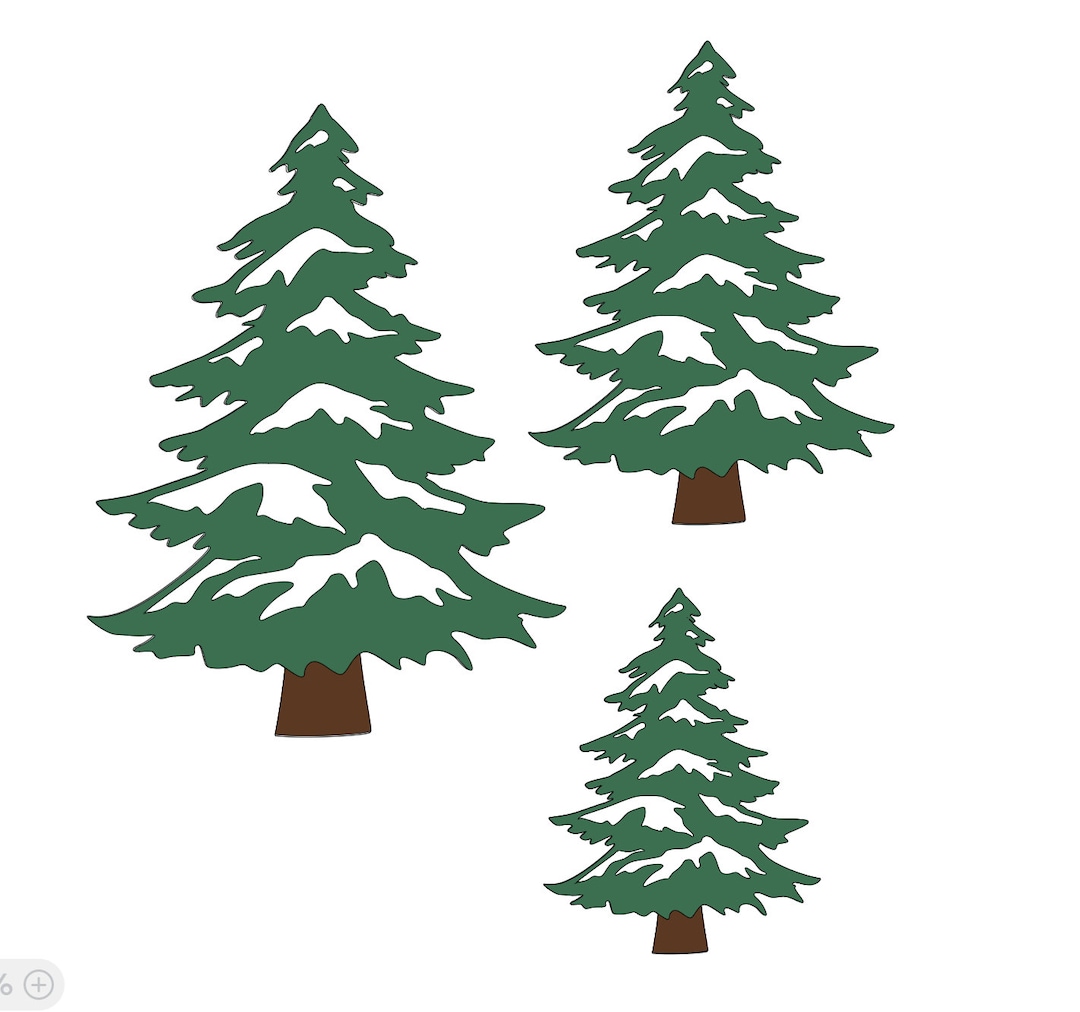 10 Snowy Christmas Tree Die Cuts Pine Tree Die Cuts Paper Christmas