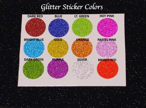 Round Glitter Envelope Seals Any Color Gold Glitter Stickers Round