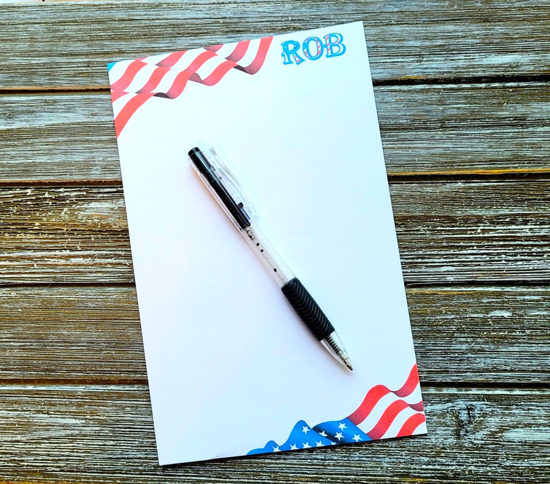Personalized American Flag Notepad 5.25