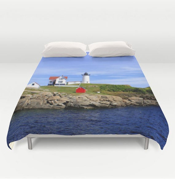 Lighthouse Duvet Cover Coastal Maine Bedding Cape Etsy