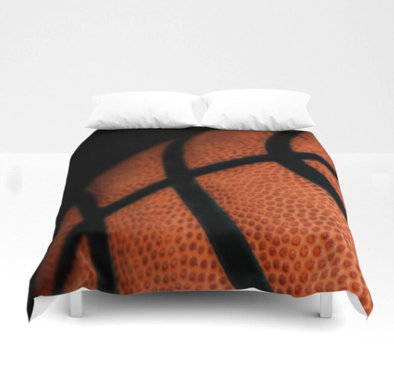 Basketball Duvet Cover Orange Black Duvet Cover Sports Room Etsy