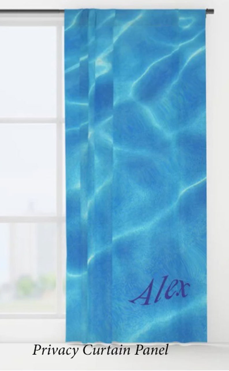 Pool Window Curtain-Sports Decor-Swimmer Bedroom-Diver Bedroom-Sheer Curtain-Privacy Curtain-Single Panel Curtain-Rod Pocket Curtain