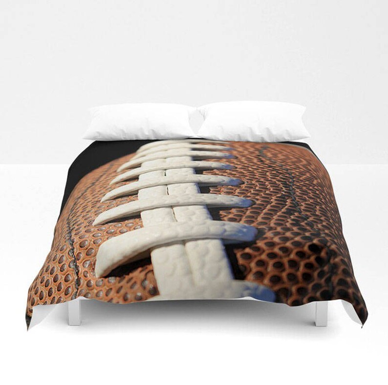 Football Duvet Cover Sports Duvet Brown White Bedding Photo Etsy