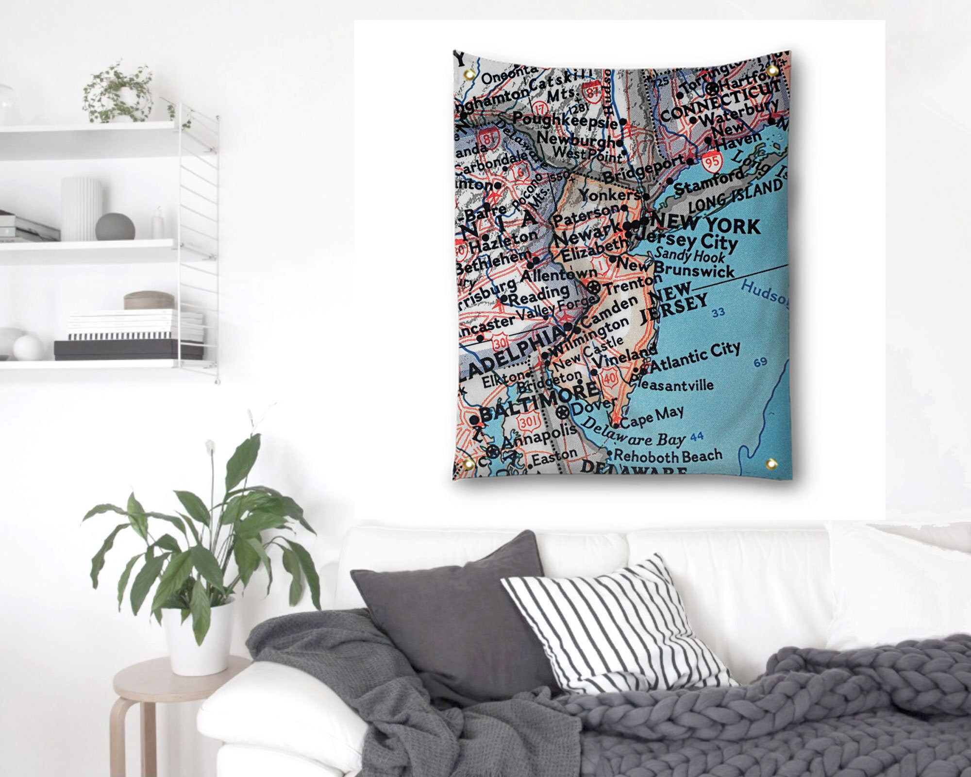 New Jersey Wall DecorNew Jersey Wood TapestryMap Wall Etsy
