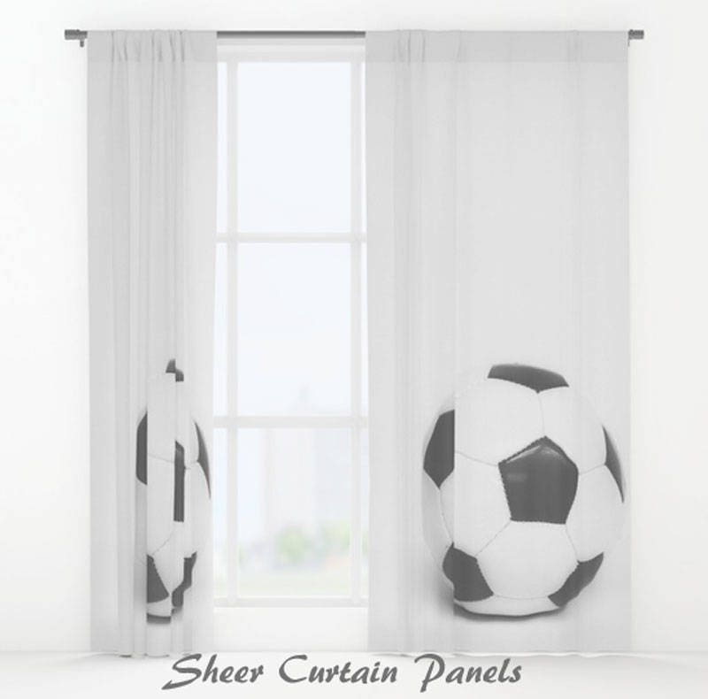 Soccer Curtain Window Sports Decor 50