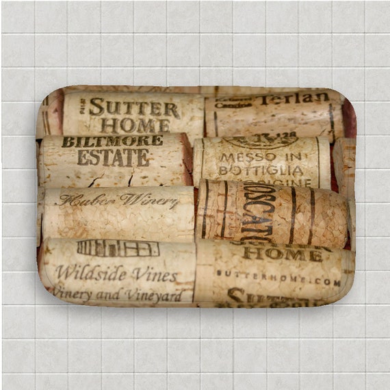 Wine Cork Floor Mat Kitchen Decor Wine Floor Mat Microfiber Etsy