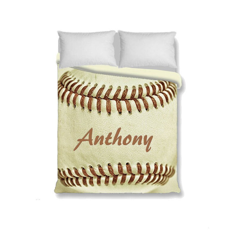 Custom Duvet Cover Baseball With Name Duvet Cover Sports Duvet Etsy