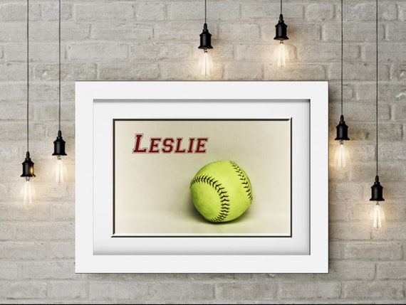 Softball Wall Art Softball Print Softball Decor Softball Etsy