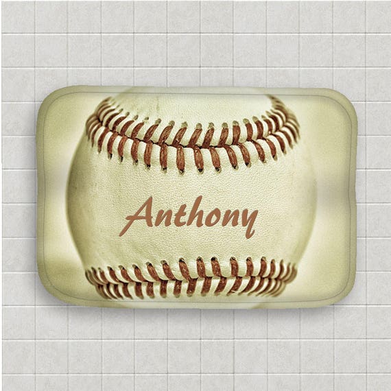 Baseball Bath Mat Personalized Bath Mat Microfiber Mat Sports Etsy