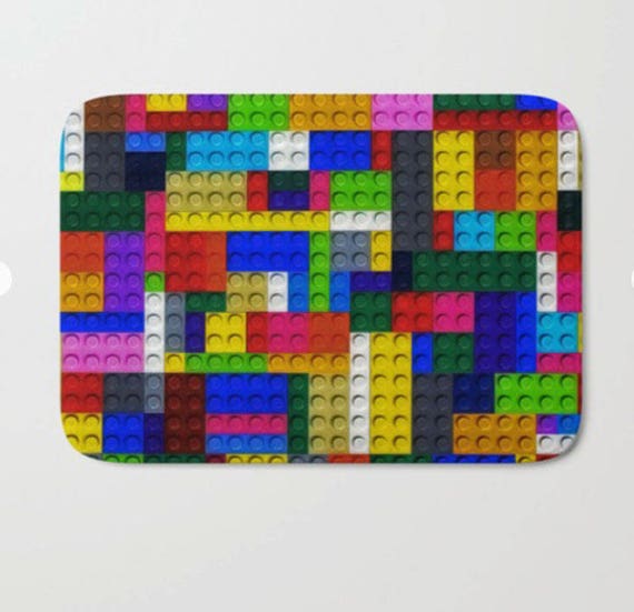 Lego Bathroom Lego Bath Mat Kids Bathroom Colorful Etsy