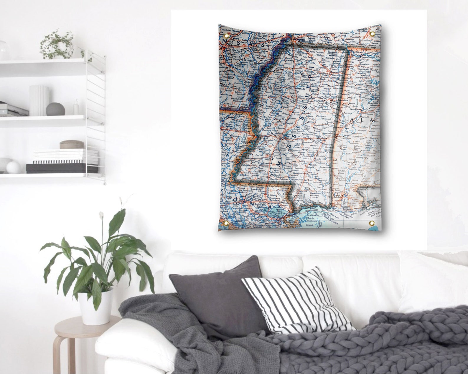 Mississippi Wall Decor-Mississippi Wood Tapestry-Map Wall  Etsy