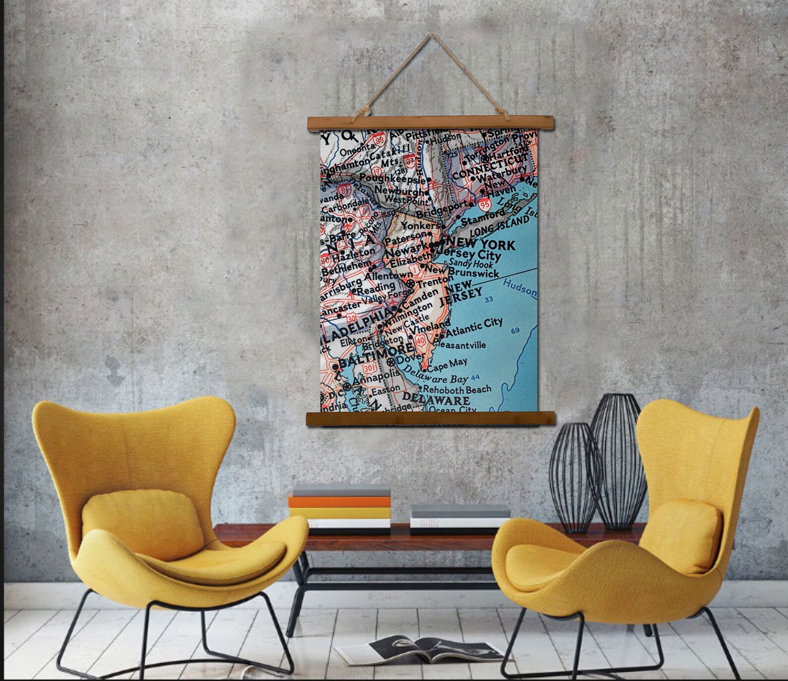 New Jersey Wall DecorNew Jersey Wood TapestryMap Wall Etsy