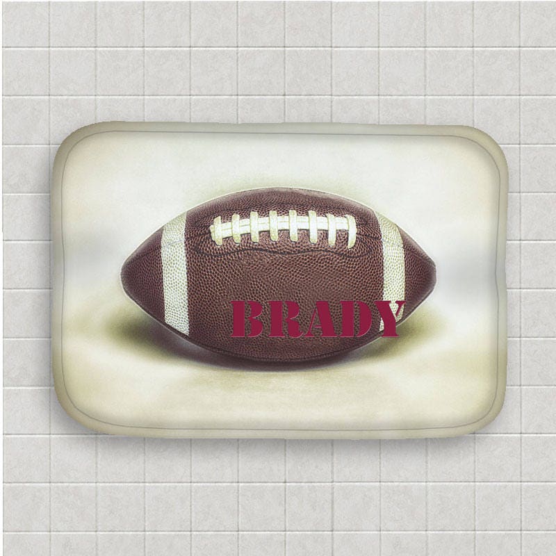 Football Bath MatFootball Shower CurtainPersonalized Bath Etsy