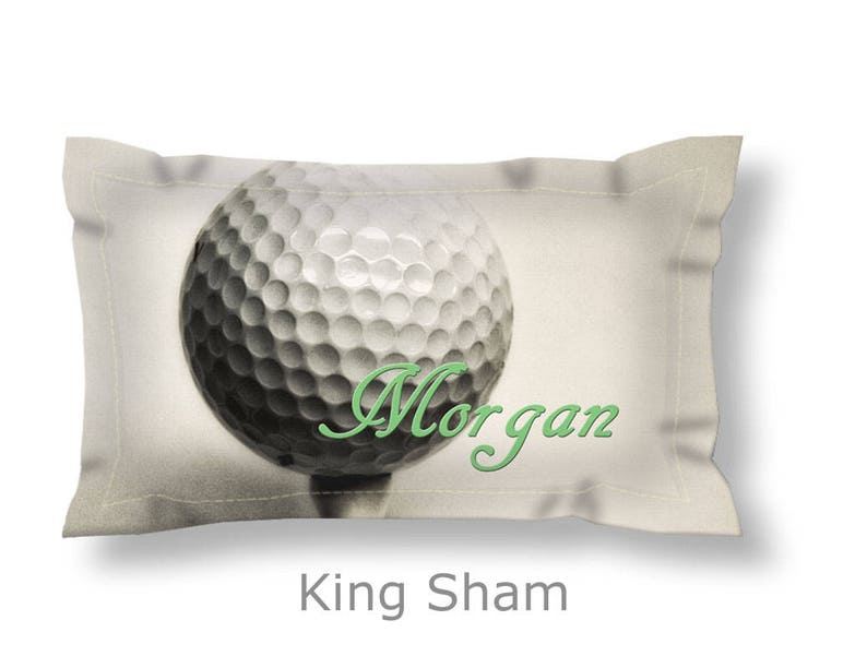 Golf Pillow Sham Personalized Bedding Name On Golf Ball Sports Etsy