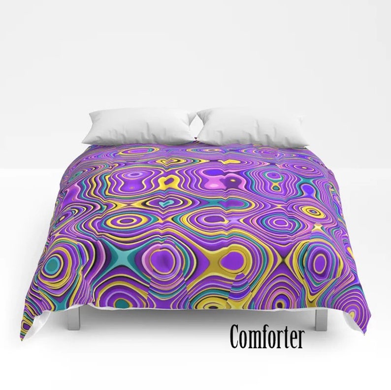 Purple Duvet CoverPurple ComforterFunky BeddingTwin Duvet Etsy