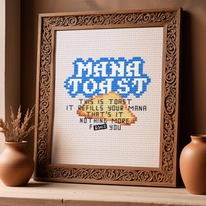 Schema per punto croce "Mana Toast" – Citazione di Carl di Dungeon Crawler (Download PDF)