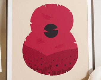 Rehäupting Day Poppy Poster - D-Day Poster, Sparender Privatryan Art, Poppy Minimales Filmplakat