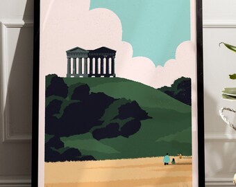 Penshaw Monument Art Print, Sunderland Travel Poster, England Wall Art