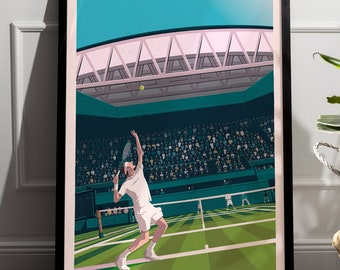 Wimbledon Tennis Centre Court Print, Wimbledon Grand Slams Poster, Wall Art Decor, Sports Art Poster, UK Wimbledon,  Wimbledon Tennis Poster