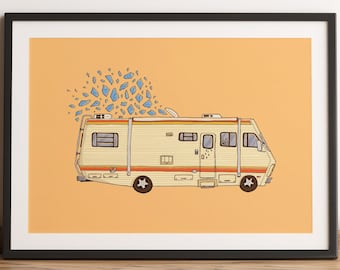 Breaking Bad Print, Winnebago Blue Meth Poster, Gifts for Him, Art Wall Decor, Breaking Bad Print, Walter White, Better Call Saul