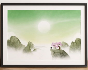 Kung Fu Panda Poster - Pfirsichbaum am Mittag Kunstdruck - A4, A3 und A2 Poster