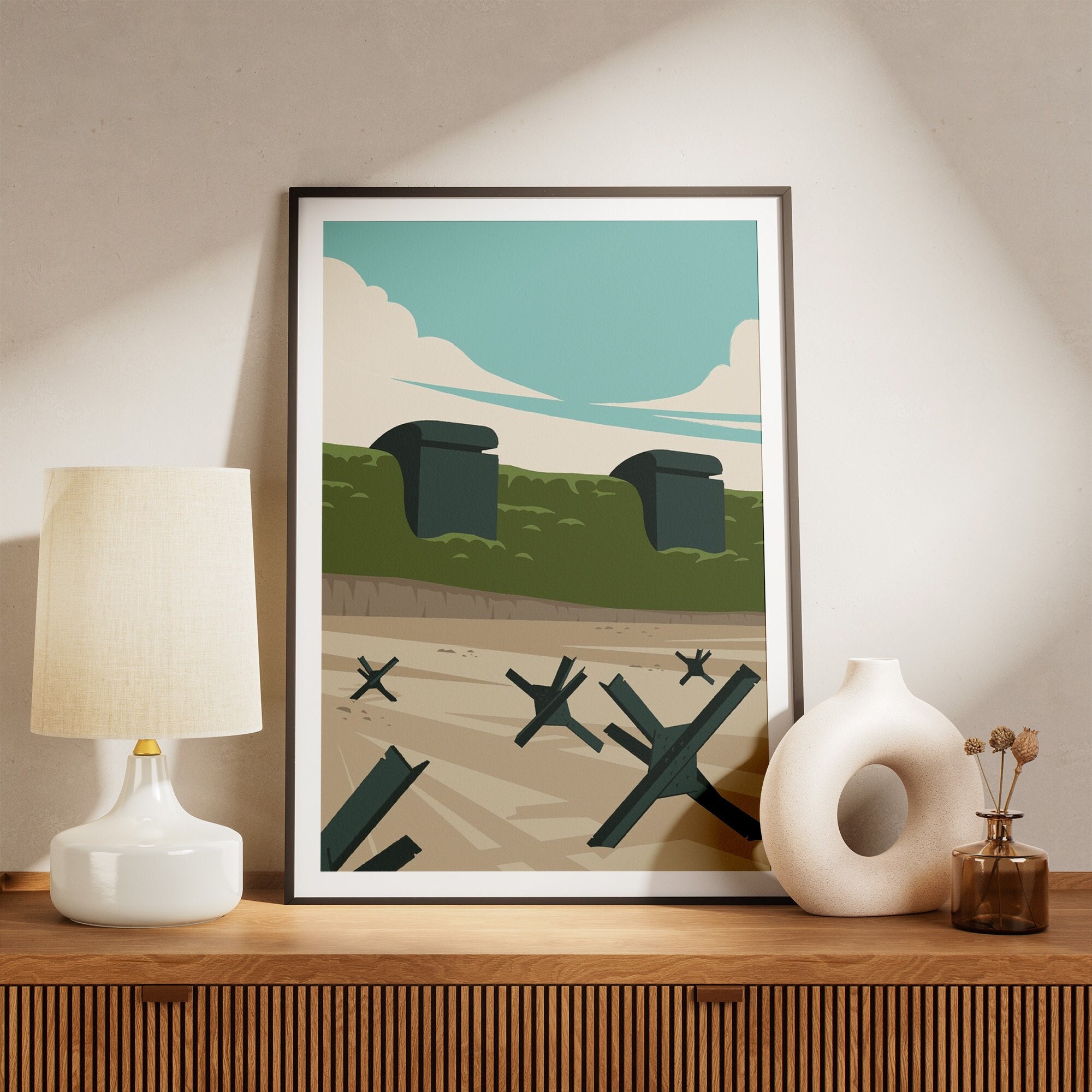 D-Day Poster - World War 2 Normandie D-Day Omaha Beach Kunstdruck - A4, A3 und A2 Poster