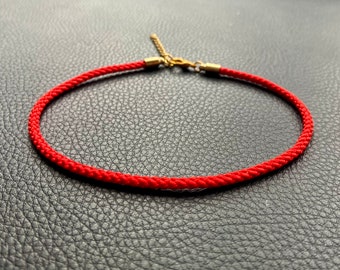 Red Anklet. Evil Eye Anklet. Braided Rope Anklet. Protection. Good Luck. Amulet. Layering Anklet. Kabbalah. Minimalist. Love Token.