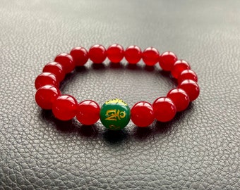 Ruby Mala Bracelet. Stretched Rosary Bracelet. Men’s Bracelet. Women’s Bracelet. Buddhist Bracelet. Meditation Gift. Love Token.