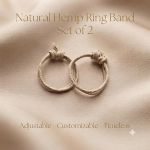 Customizable Natural Hemp Fiber Stacking Rings – Adjustable (Set of 2)