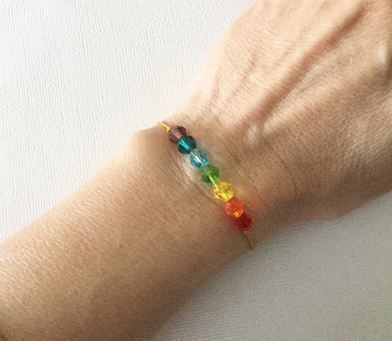 Meditation Gift Minimalist Crystal Bracelet Amulet. Adjustable Thin Cord String Bracelet 7 Chakra Bracelet Yoga Gift