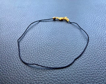 Silk Anklet. Black Anklet. Thin Cord Anklet. Protection. Good Luck. Amulet. Layering Anklet. String of Fate. Minimalist. Love Token.