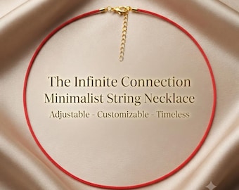 Collar minimalista de hilo rojo - Ajustable y personalizable