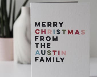 Personalised Family Christmas Card - Family Christmas Card - Personalised Christmas Card - Merry Christmas Card - Christmas Card