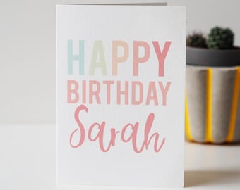 Personalised Name Happy Birthday Card - Happy Birthday Card - Personalised Name Card - Personalised Birthday Card  - Personalized Card