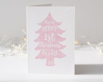 Baby's First Christmas Card - Personalised First Christmas Card - Baby Girl Christmas Card - Baby Boy Christmas Card - First Christmas